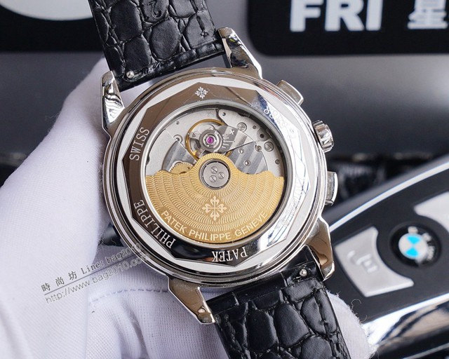 百達翡麗高端男士腕表 進口9100多功能機芯 小牛皮錶帶男士手錶  gjs1730
